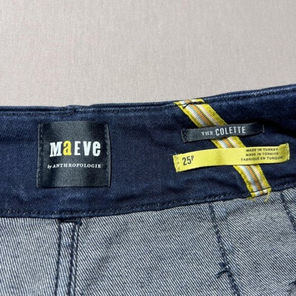Maeve Anthropologie The Colette Jeans Womens 25P Blue High Rise Wide Leg Cropped - Picture 8 of 15